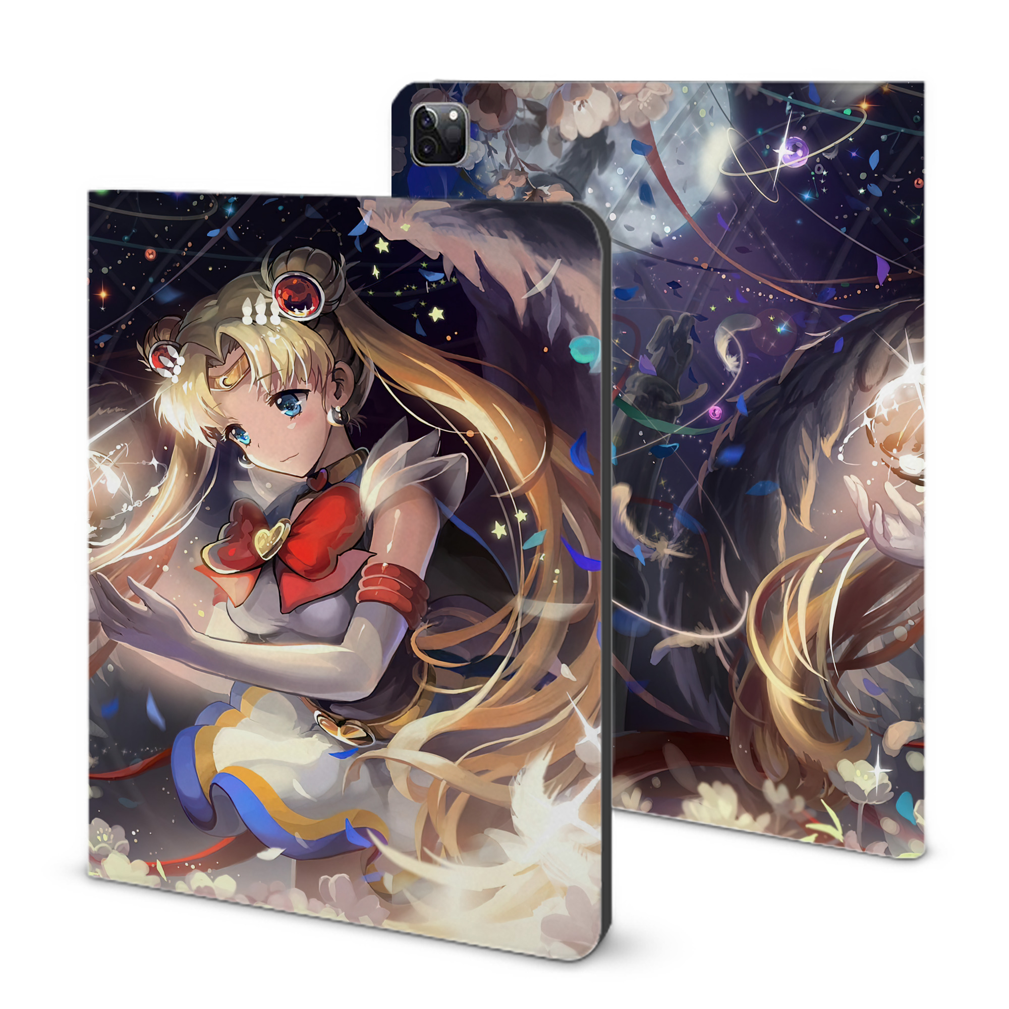 （画像用） 美少女戦士セーラームーン Sailor Moon IPad ケース ブック型 PUレザー TPU 耐衝撃 軽量 薄型 ペン収納なし 全面保護 IPad 各モデル対応